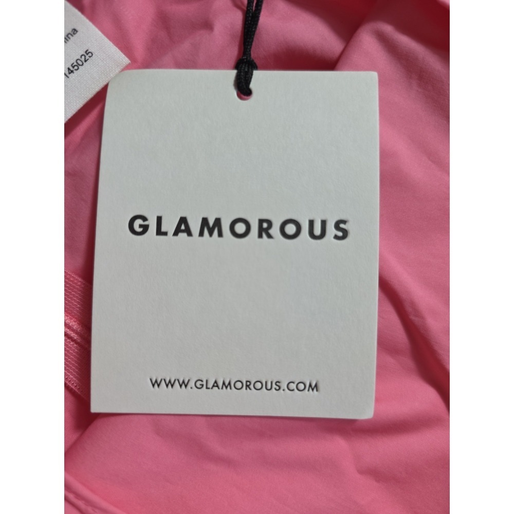 Glamorous London Pink Halter Maxi Dress NWT Tiered Summer Barbiecore US 6 - Picture 6 of 9